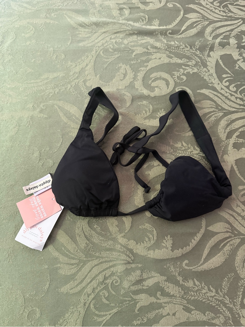 Dippin Daisys Black Triangle Bikini Top - Black Size M Nwt